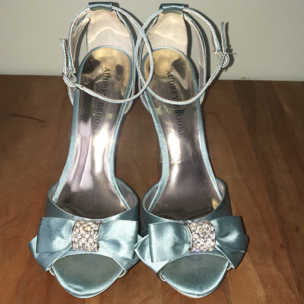 Audrey Brooke Blue Satin High Heels